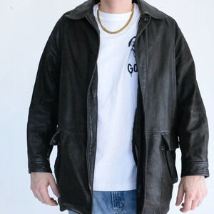 Danier - Vintage 100% Leather w Removable, Black & White Checker  Liner - Small